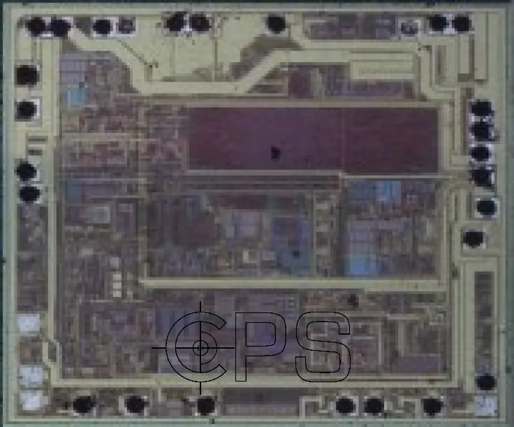Die image of the TI BQ24735, the complete die photographed after decapsulation