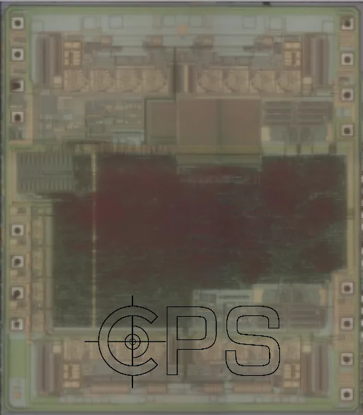 Die image of the iC Haus iC-MU150, the complete die photographed after decapsulation