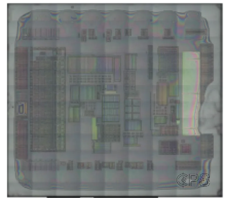 Die image of the TI LMT70, the complete die photographed after decapsulation