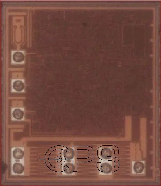 LANDP LP3715 的晶片影像，去封裝後拍攝的完整 die