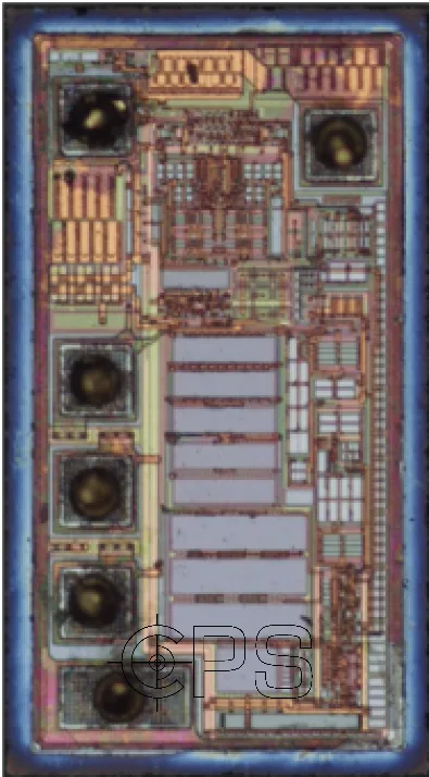 Multi Dimension TMR1305 的晶片影像，去封裝後拍攝的完整 die