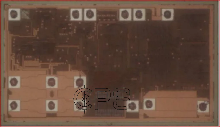 Die image of the TI TPS62740, the complete die photographed after decapsulation