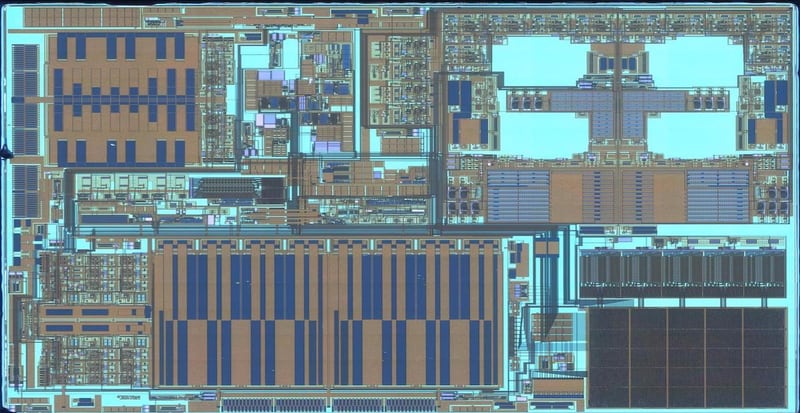 Stitched full-die image showing one complete metal layer